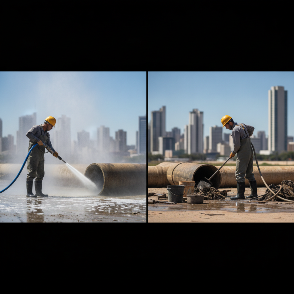 Hidrojateamento x Desentupimento Convencional em Goiânia